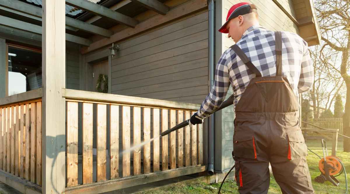 Man looks on LegalZoom to research names for his pressure washing business. 