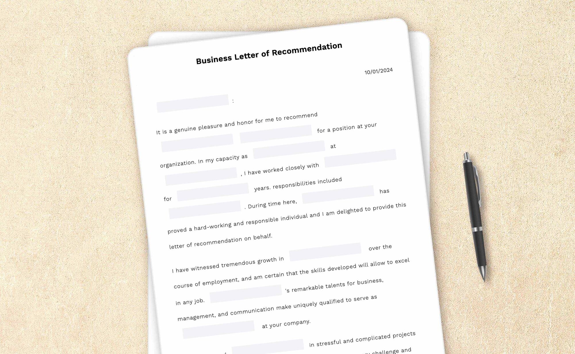 Free business letter of recommendation template by LegalZoom. Create and download letters for free!