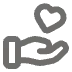 hand holding heart icon