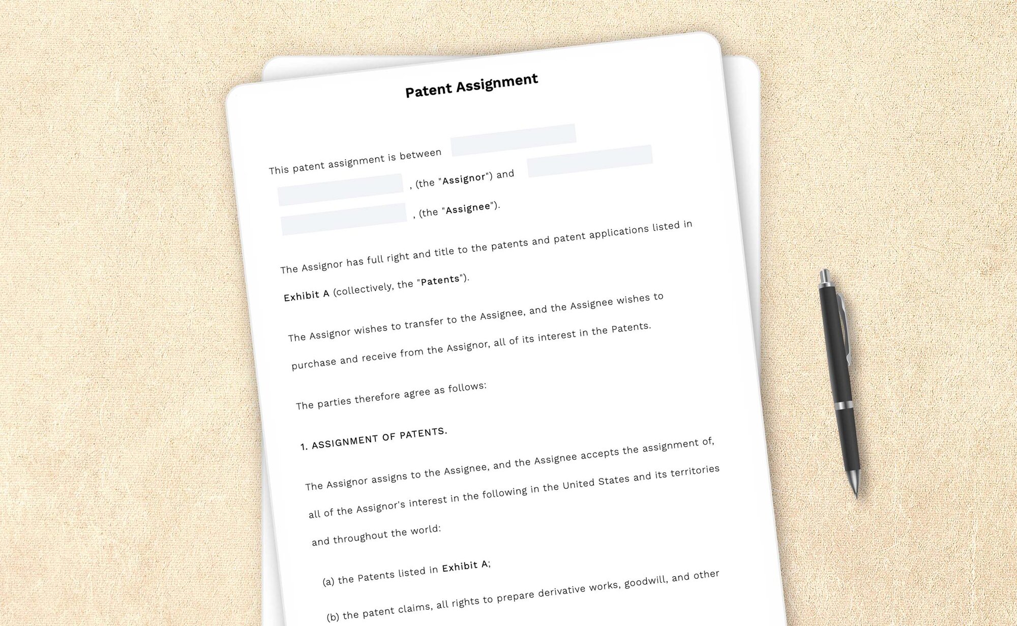 Free patent assignment template by LegalZoom. Create and download agreements for free!