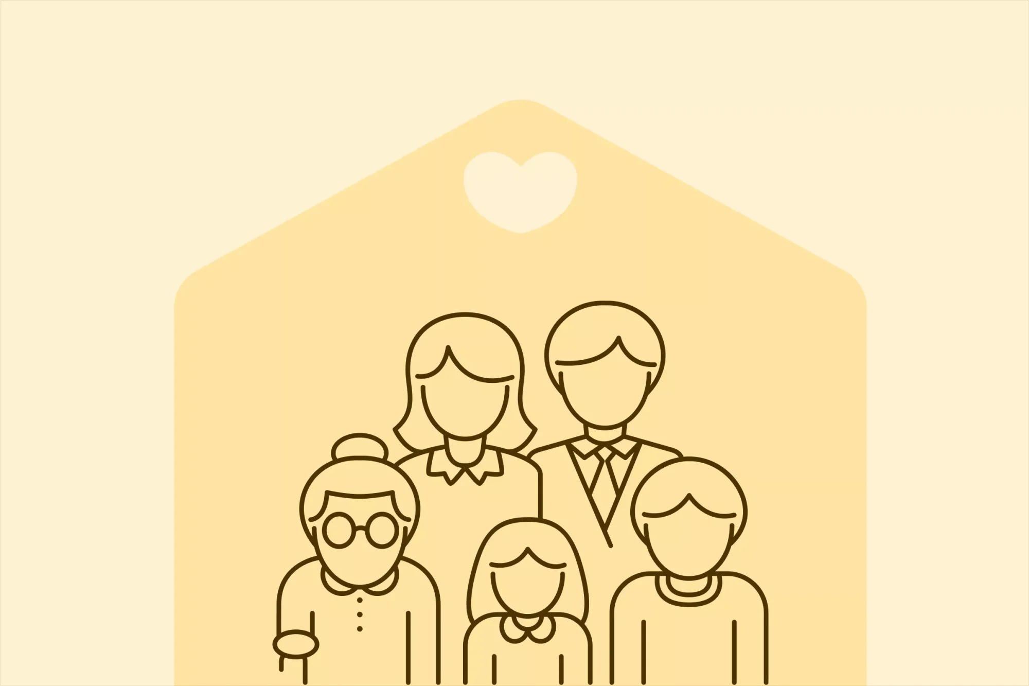 An illustrative picture of a family portrait including father, mother, grandmother, and their two kids. In the course of the death of a parent, the responsibilities of a next of kin may involve critical aspects post-death, such as making necessary arrangements and completing the required paperwork. 