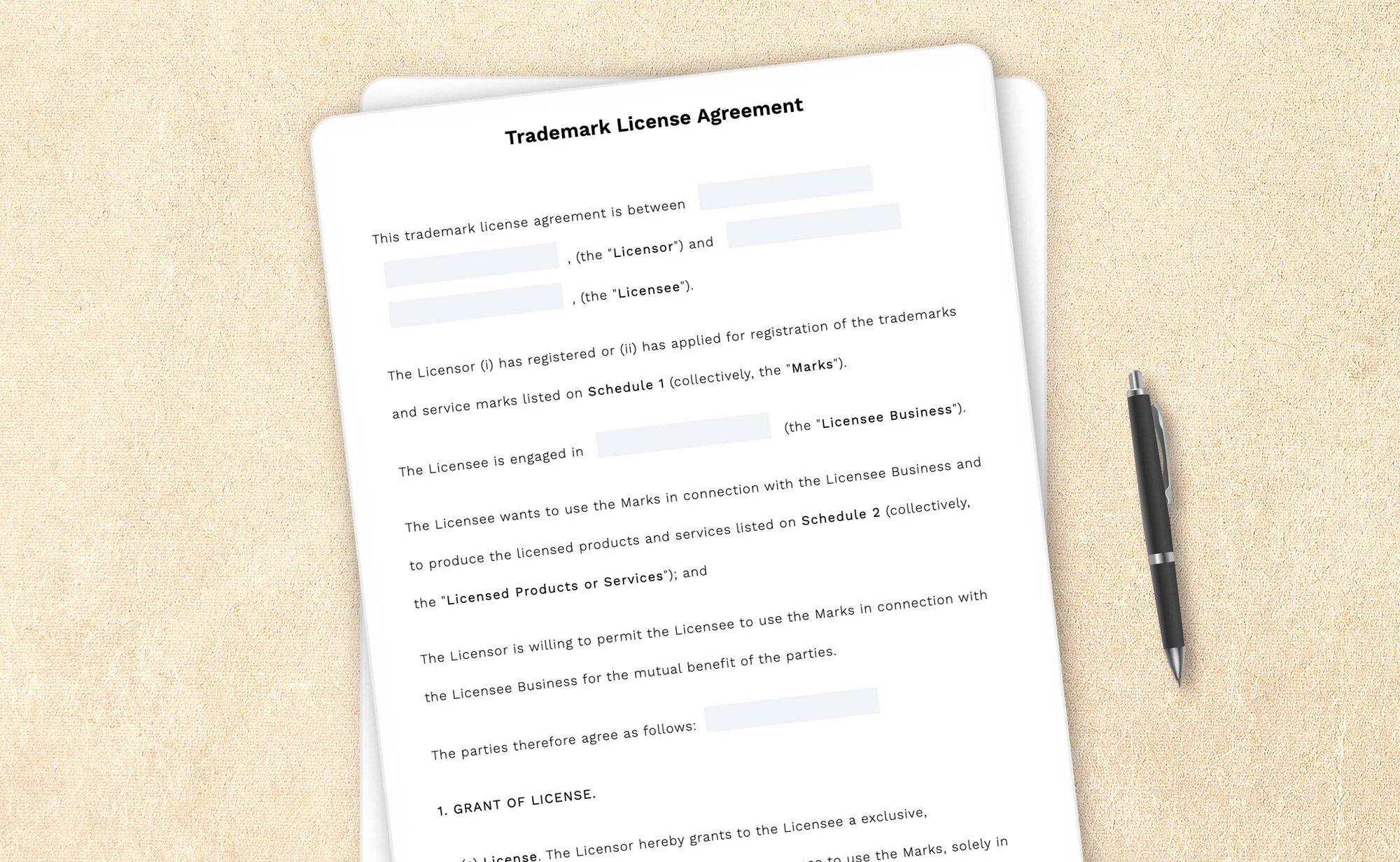 Free trademark license agreement template by LegalZoom. Create and download agreements for free!