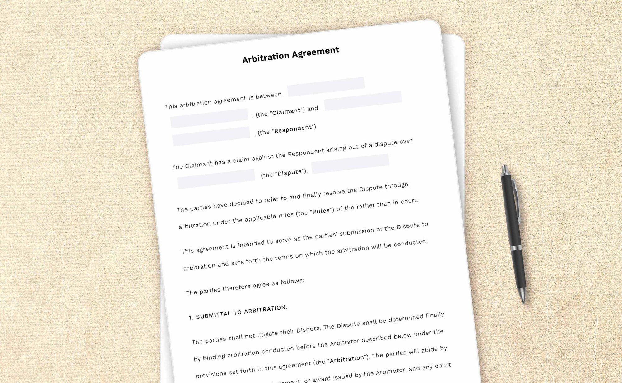 Free arbitration agreement template by LegalZoom. Create and download agreements for free!