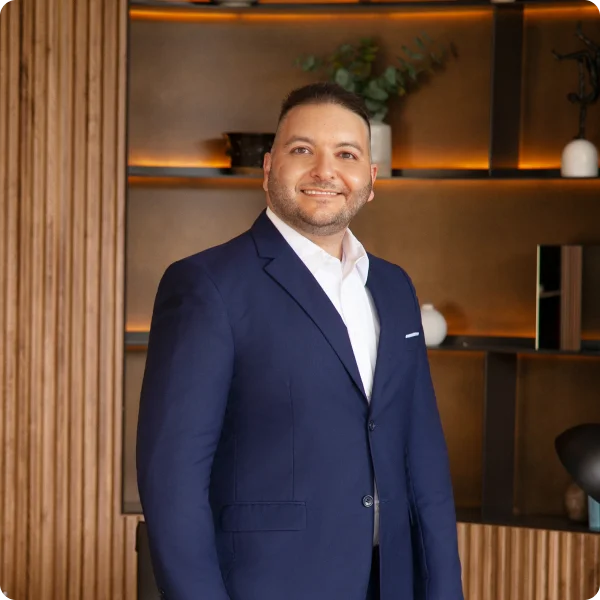 Lawyer standing in his office