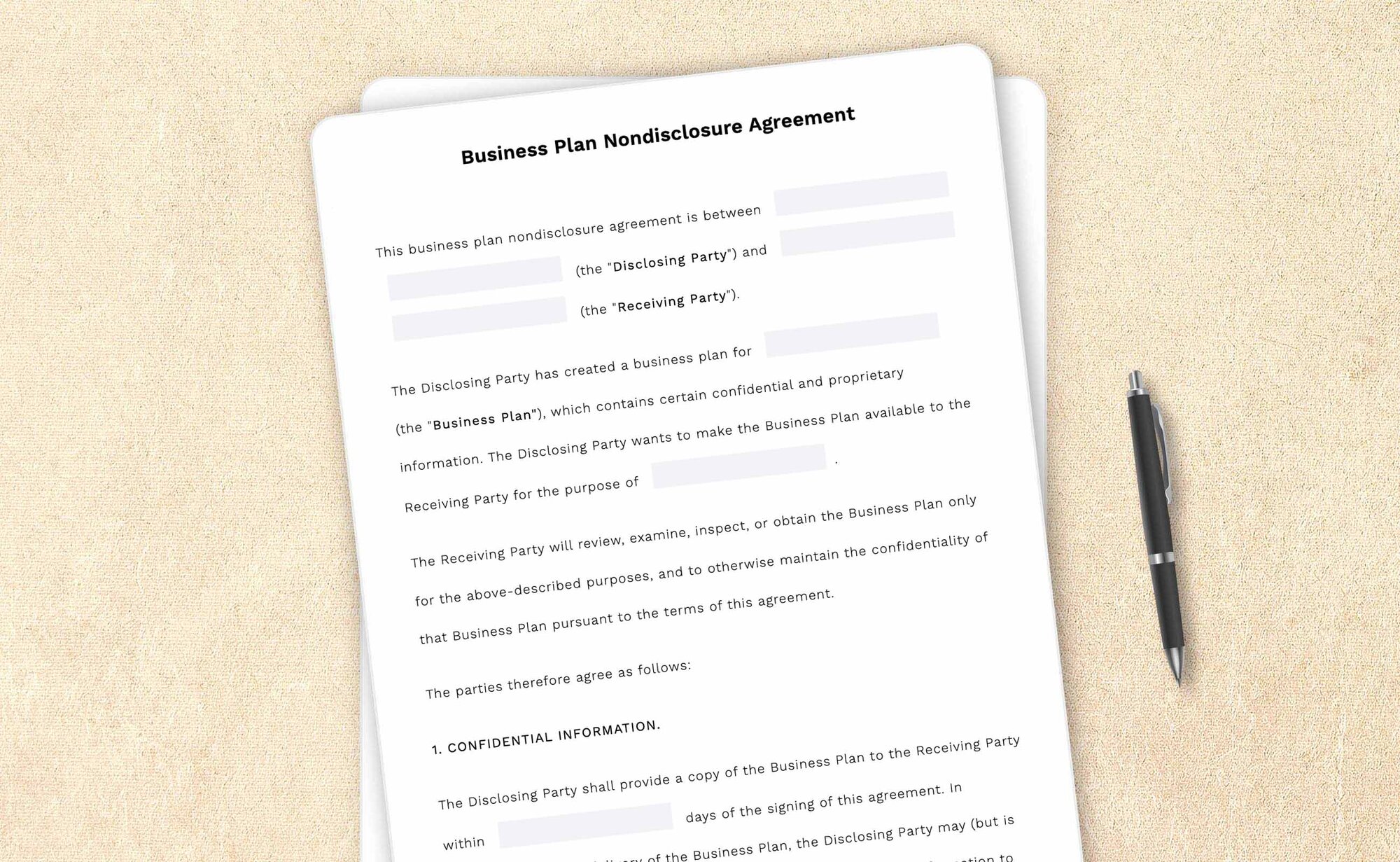 Free business plan non-disclosure agreement template by LegalZoom. Create and download agreements for free!