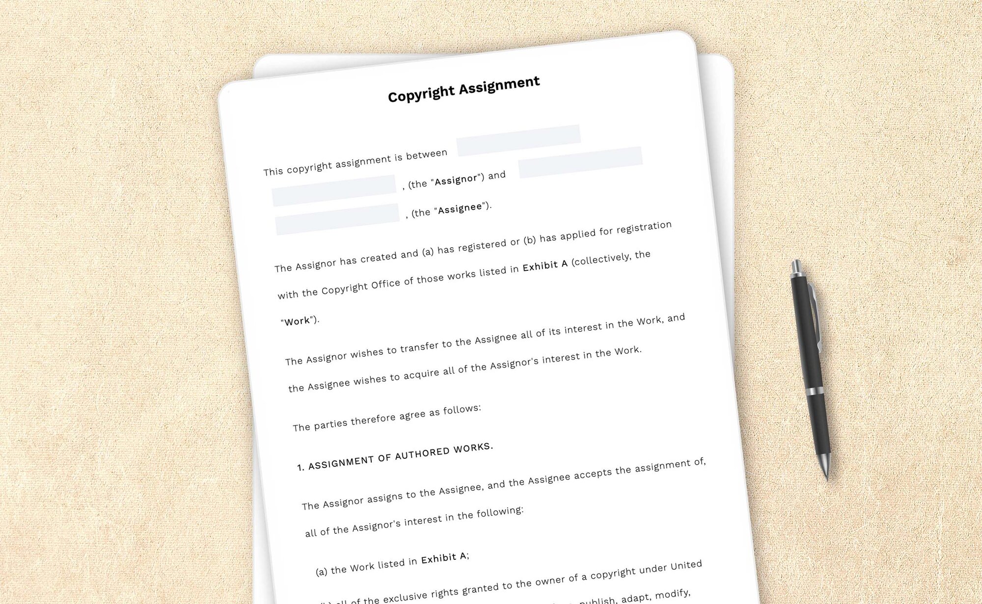 Professional copyright assignment template by LegalZoom. Easily draft, edit, and download your agreements!