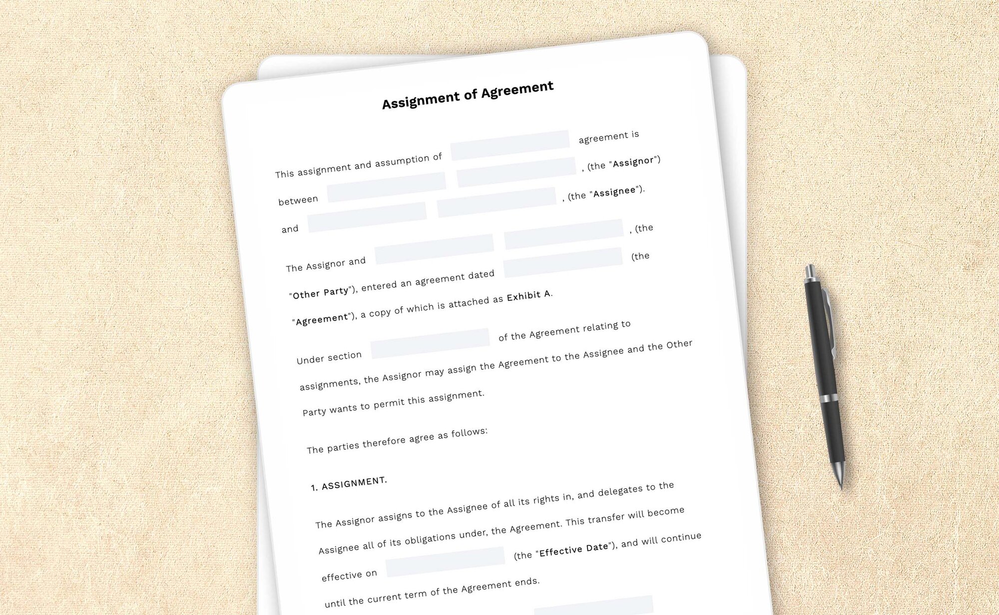 Professional assignment of agreement template by LegalZoom. Easily draft, edit, and download your agreements!
