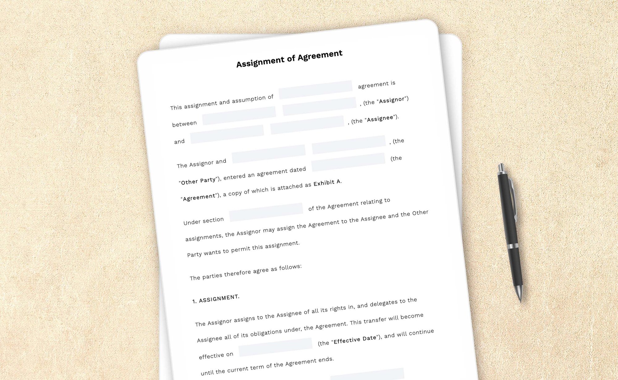 Professional assignment of agreement template by LegalZoom. Easily draft, edit, and download your agreements!