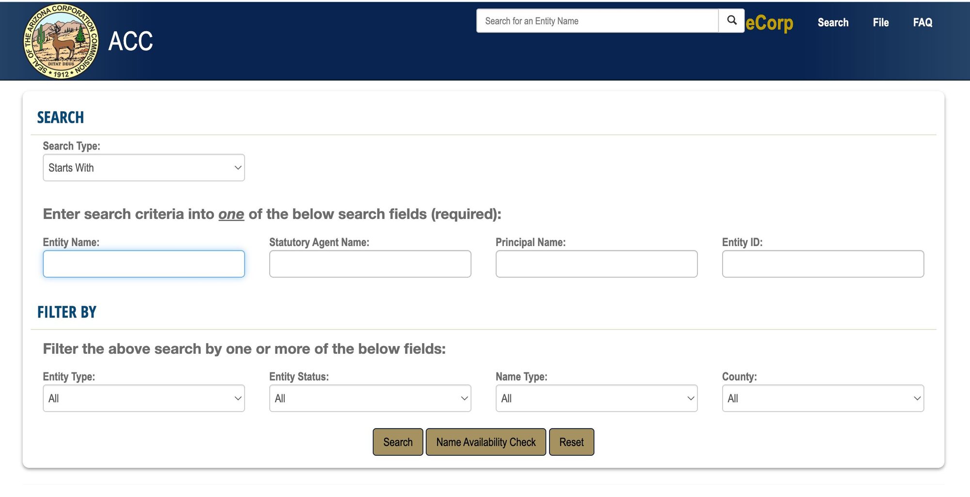You can enter a business entity name on the Arizona Corporation Commission search page to see if anyone is using your desired name.