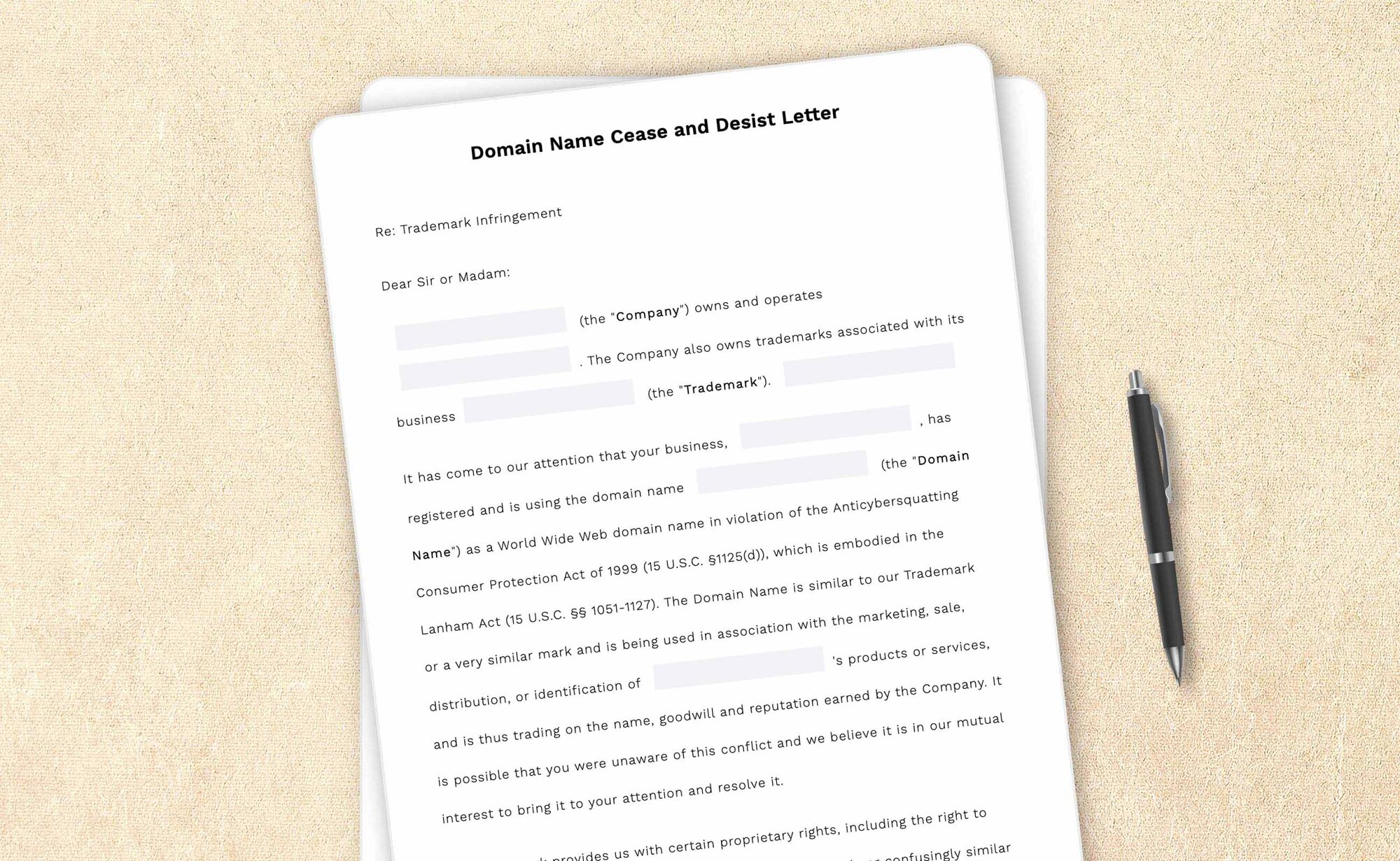 Free domain name cease and desist letter template by LegalZoom. Create and download letters for free!