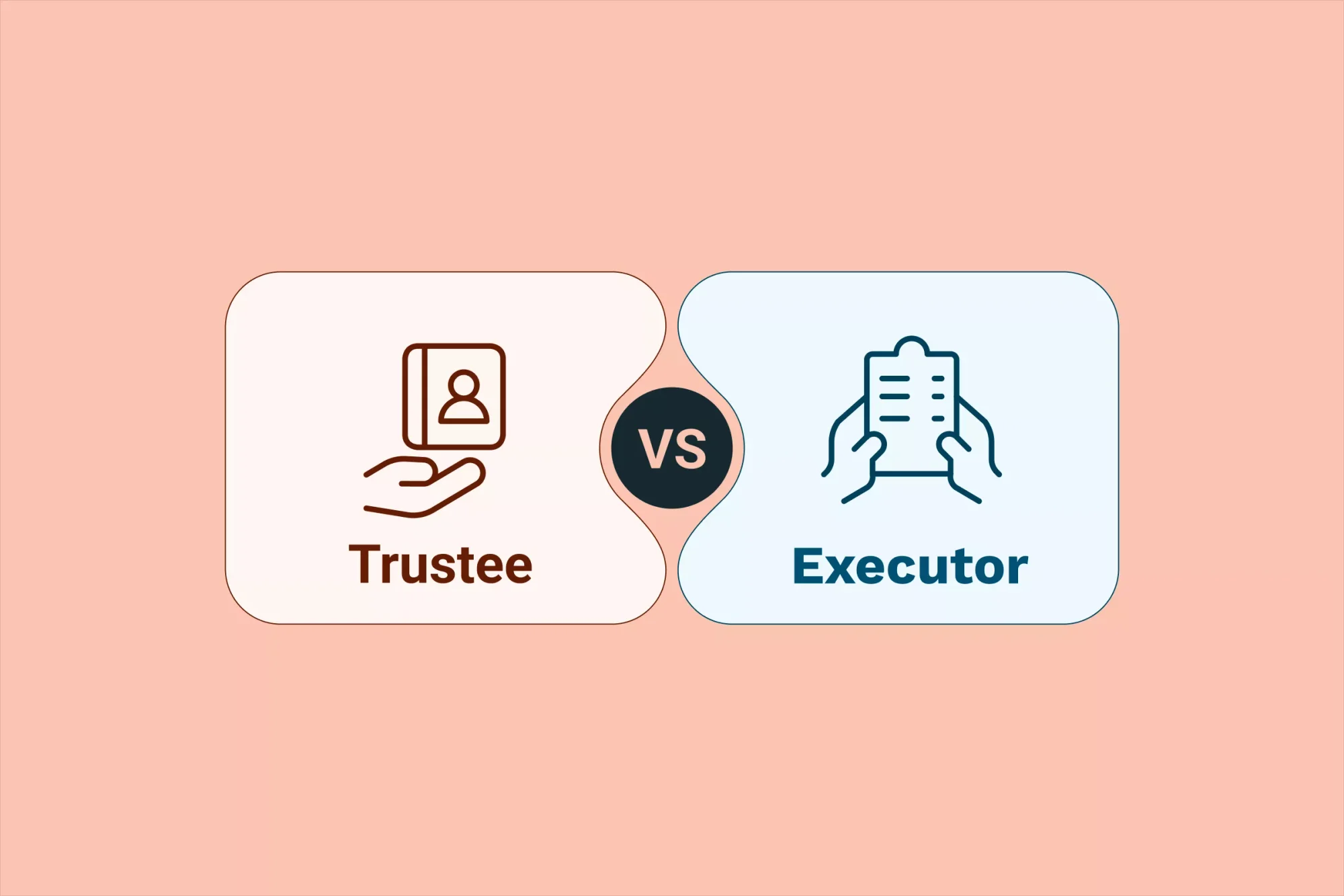 An illustration of trustee vs. executor.