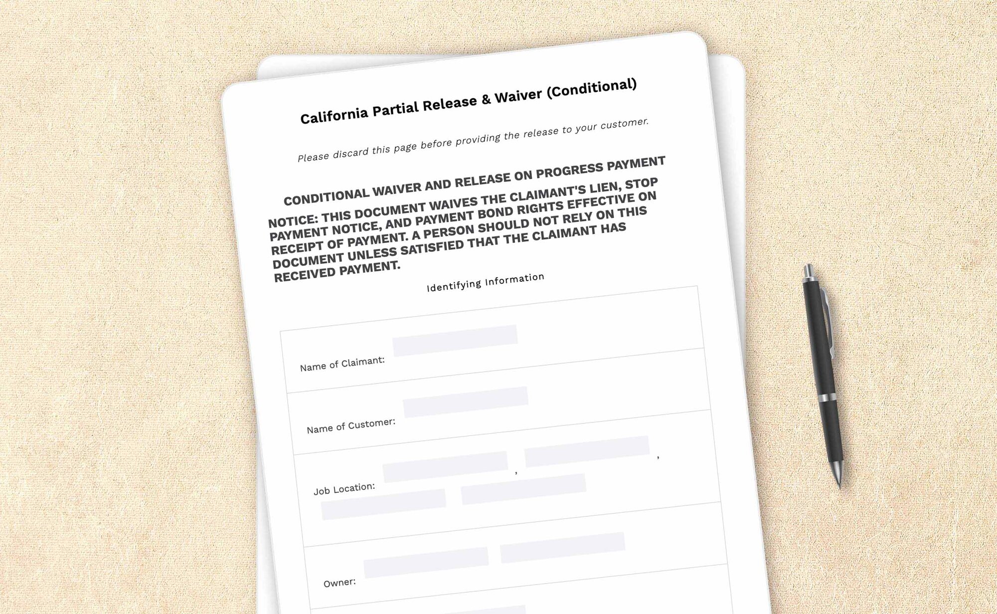 Professional California partial release and waiver of liens (conditional) by LegalZoom. Easily draft, edit, and download your agreements!