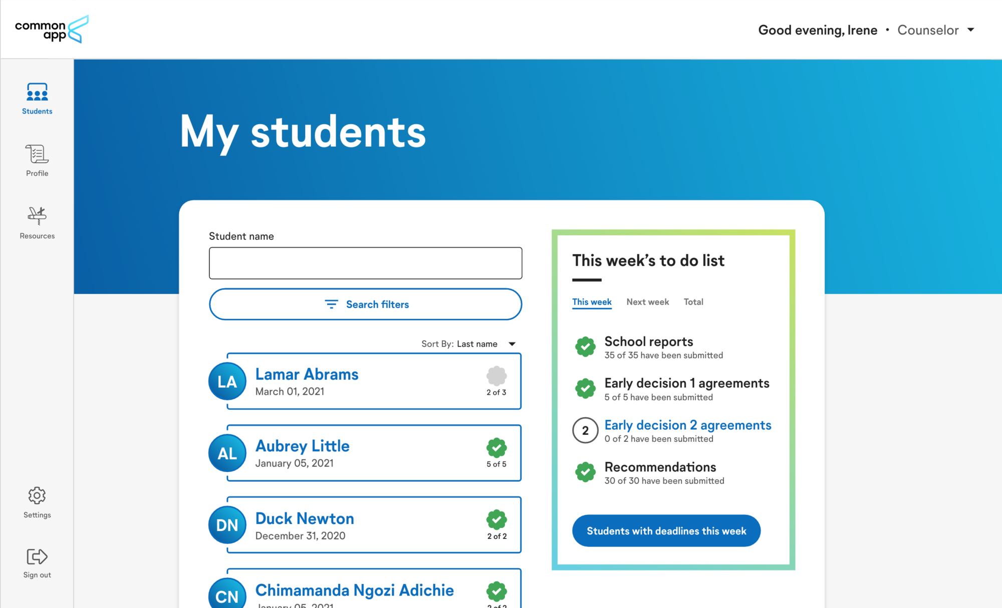 Common App Recommender System designed to better serve you