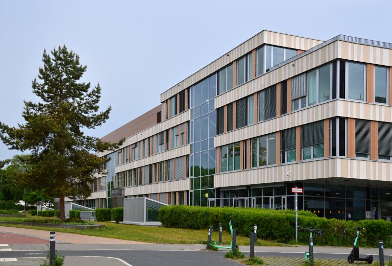 Outside view of a college building. 