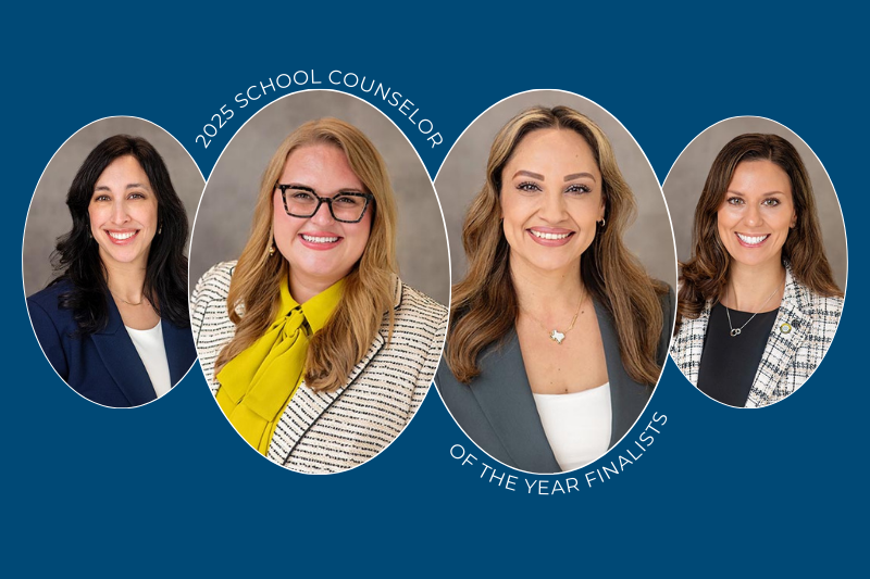 Headshots of the four school counselors of the year 2025. 