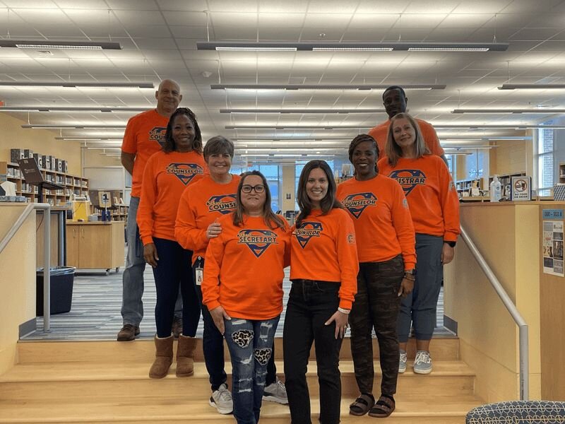 Group shot of the Nelson high school counseling team.