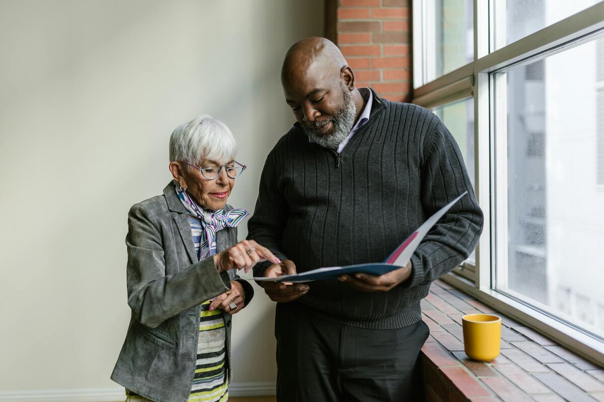man and woman having a conversation