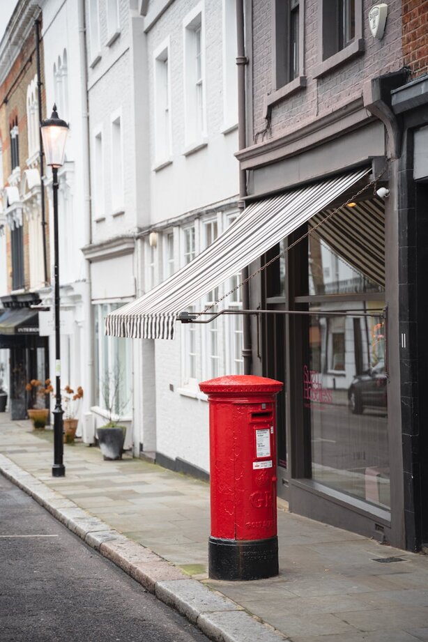 red post box on street