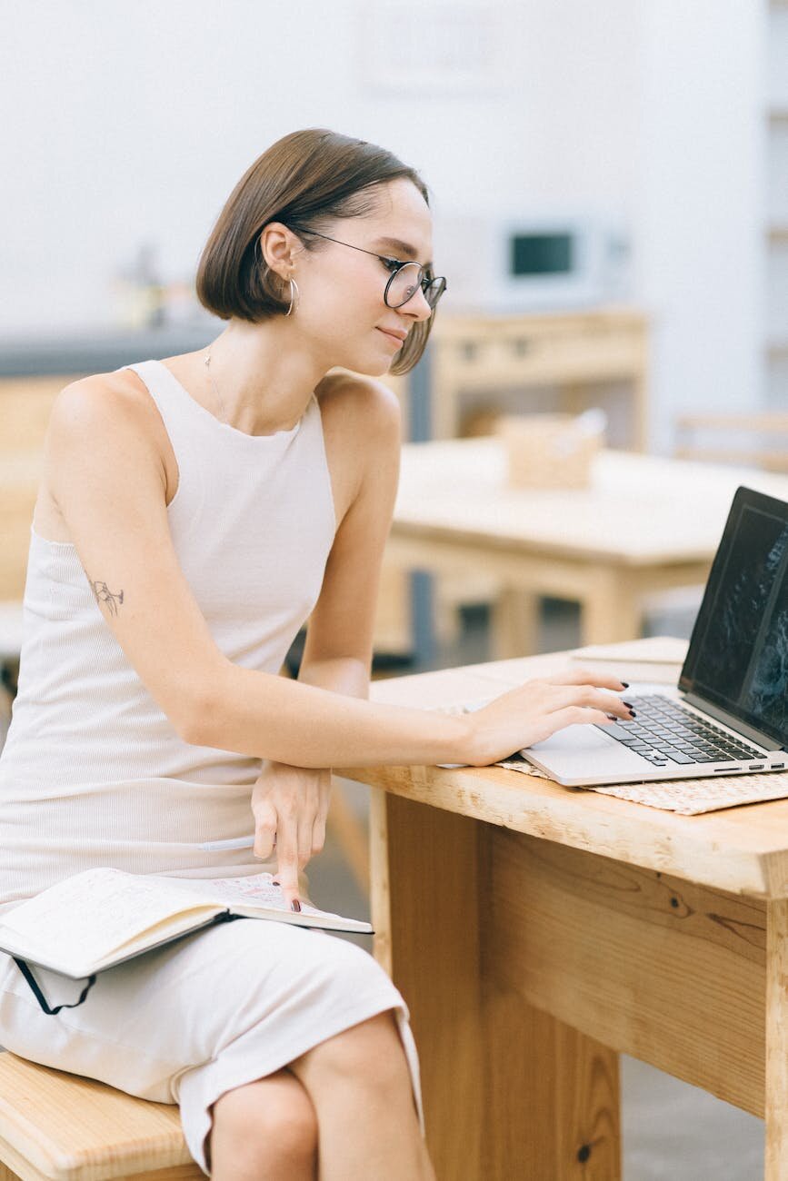 woman on computer