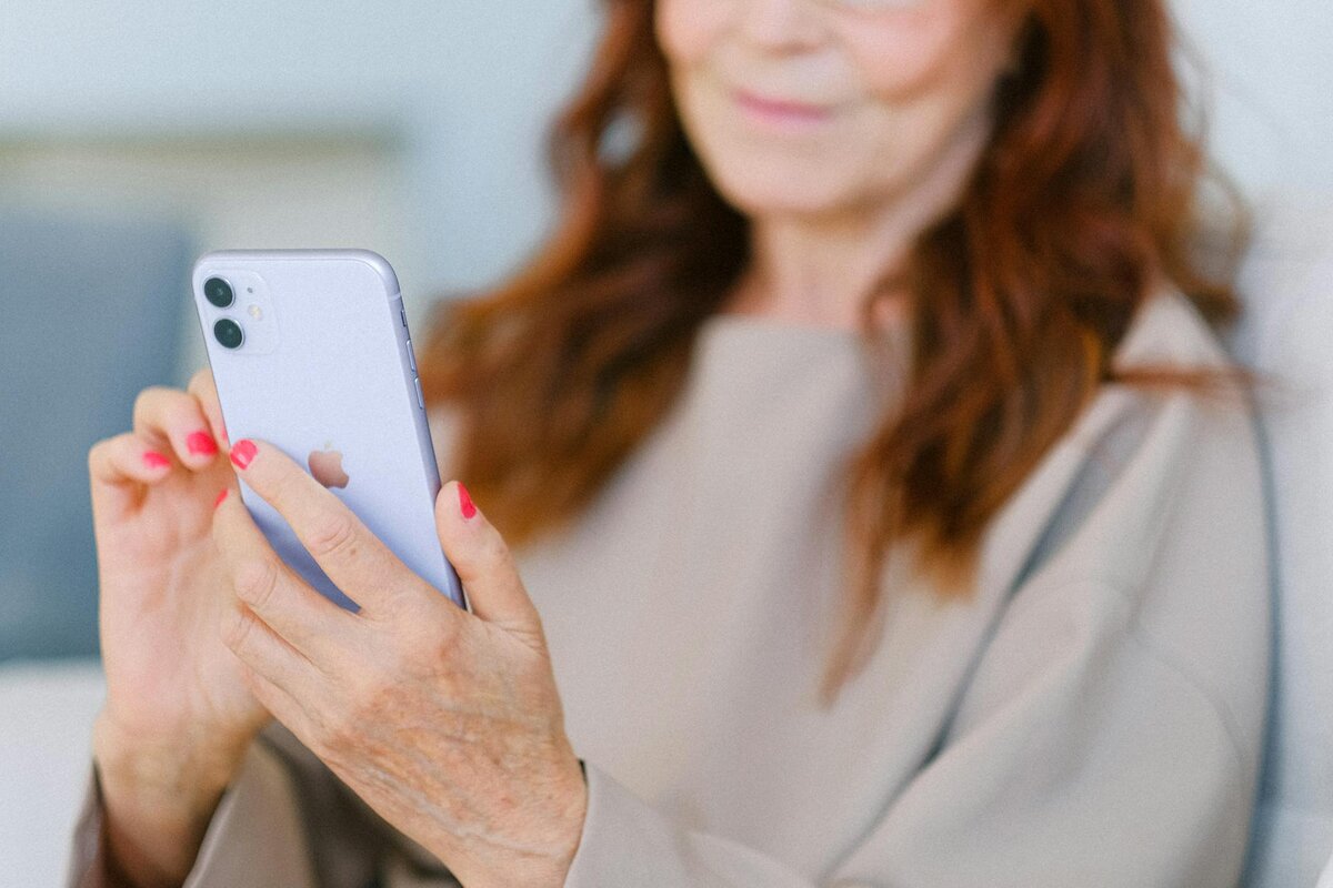 woman on her phone
