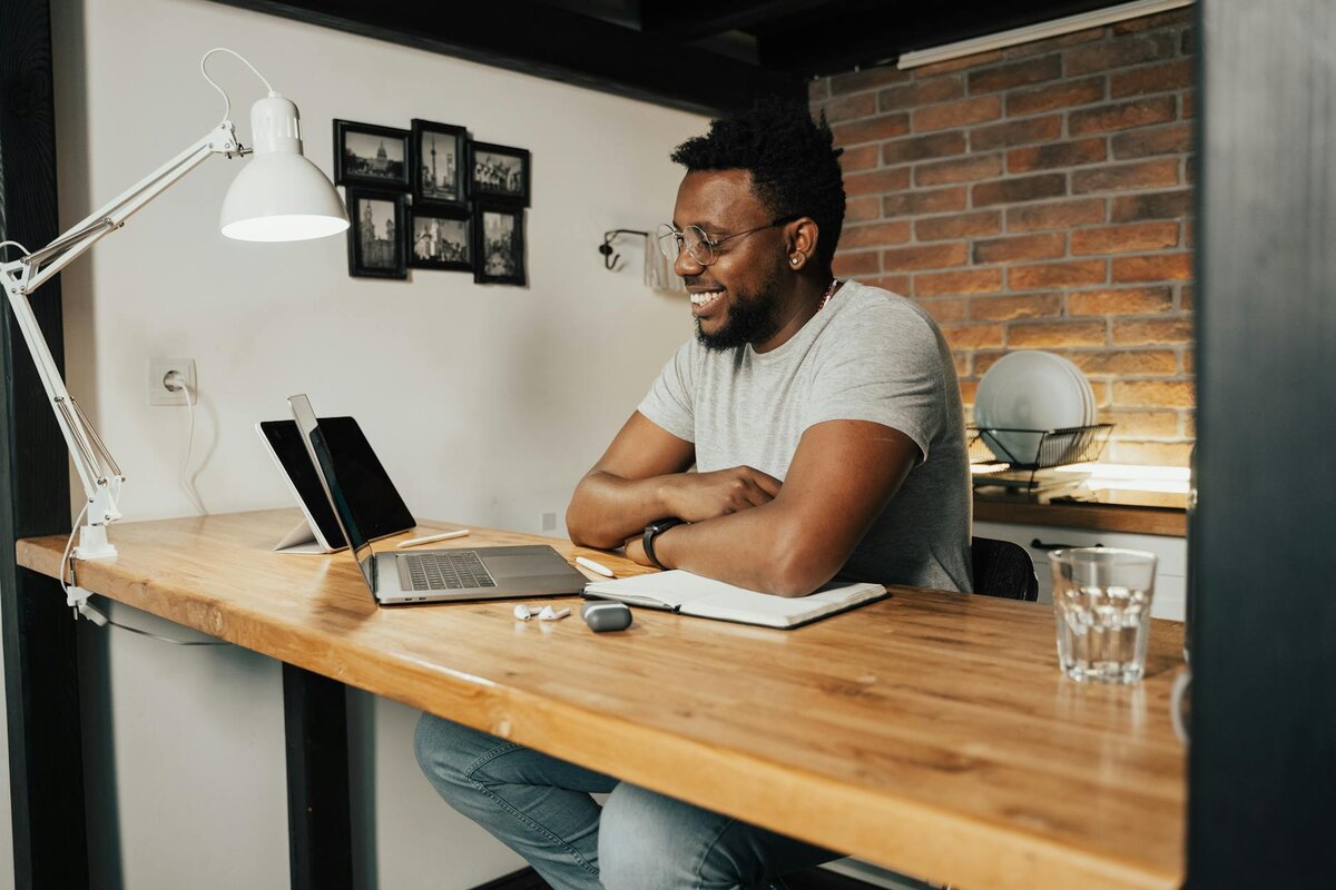 man with laptop