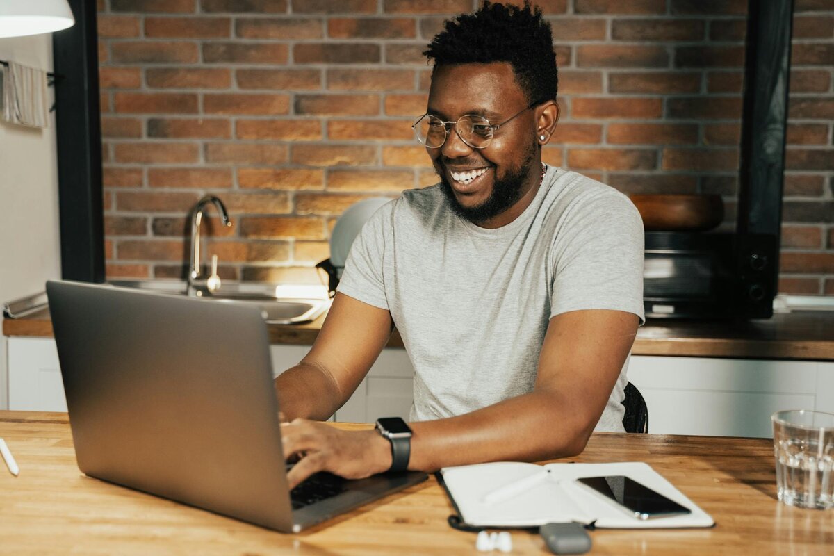 Man with his laptop