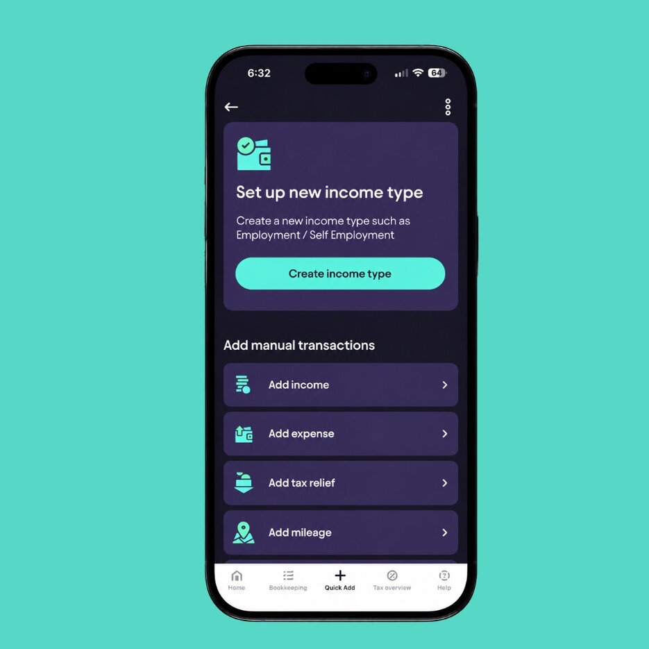 set up income type