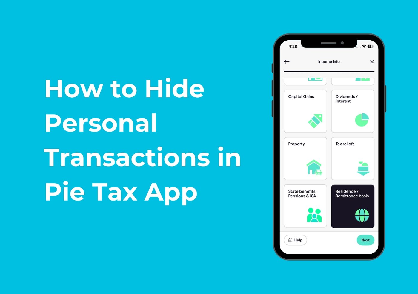 How to Hide Personal Transactions in Pie Tax App