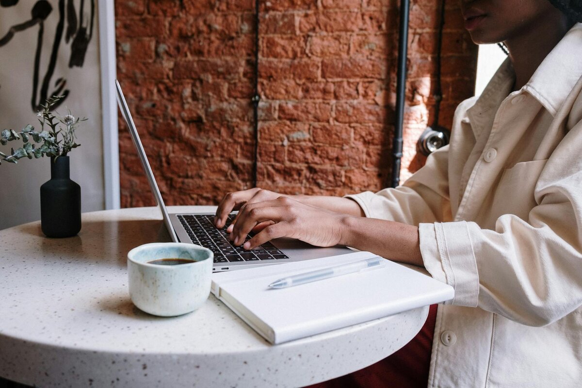 woman on laptop working 