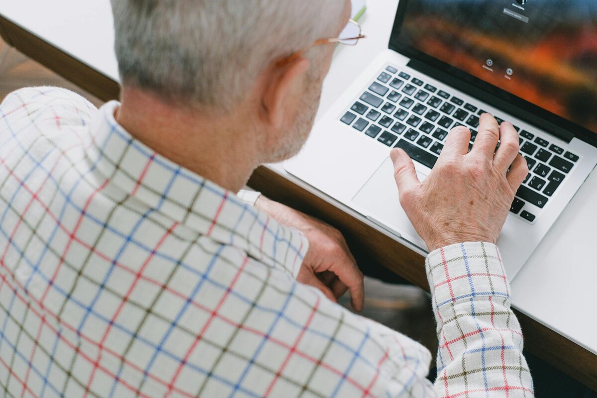 man on his laptop