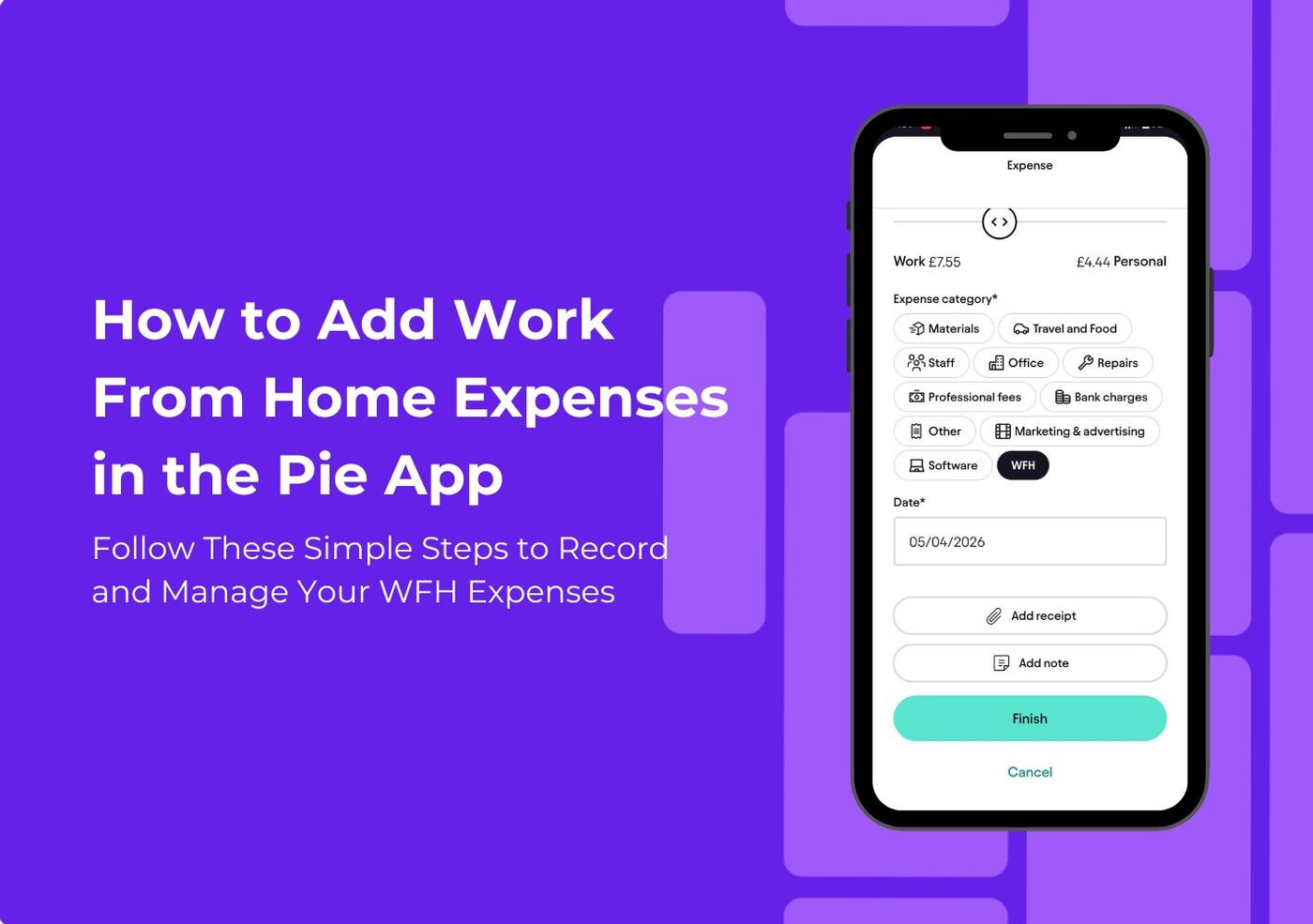 How to Add Work From Home Expenses In The Pie App