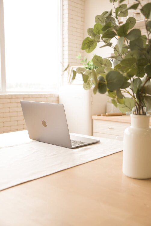 laptop on table 