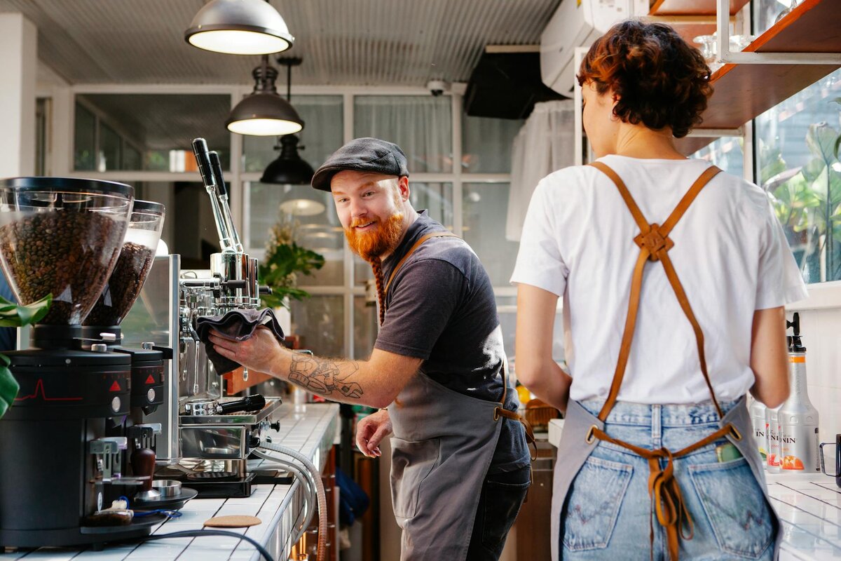 baristas in a coffee shop 