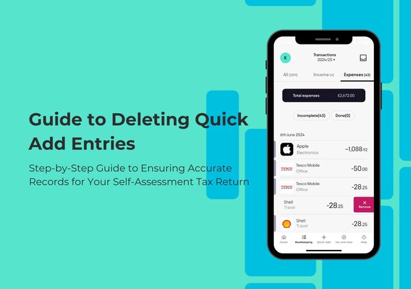 Learn how to easily delete Quick Add entries for income, expenses, or mileage in the Pie Tax App. Follow our step-by-step guide to maintain accurate records for your self-assessment tax return in the UK. Keep your bookkeeping spotless for HMRC compliance.