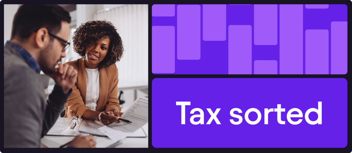Two professionals discussing digital tax reporting
