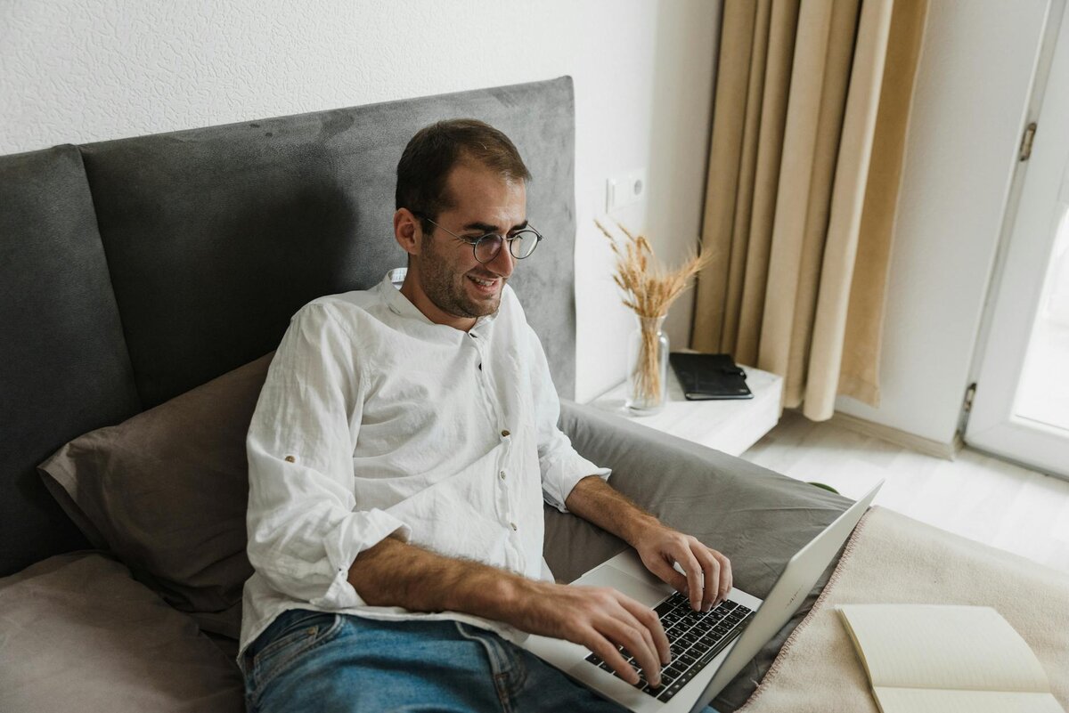 man with his laptop