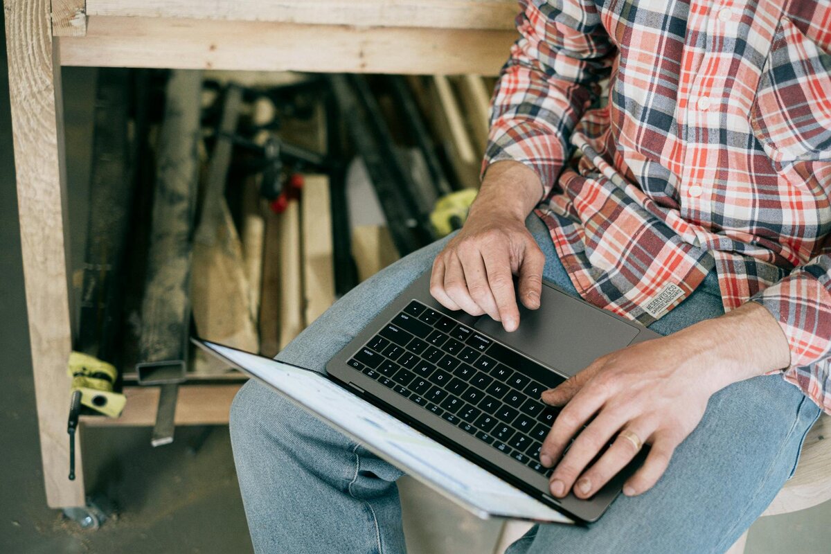 man on computer 