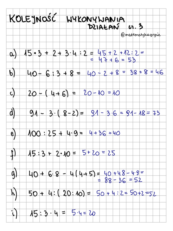 Kolejność wykonywania działań cz. 3