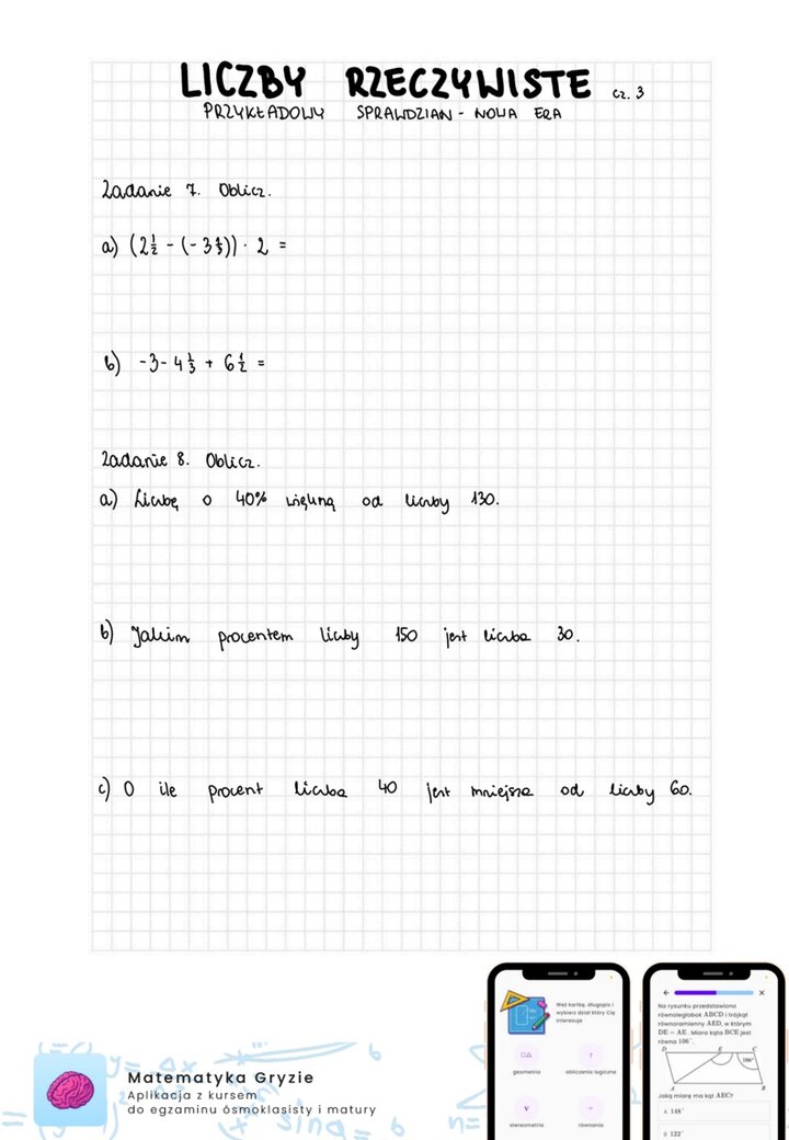 Zadania na sprawdzian Nowa Era - Liczby rzeczywiste