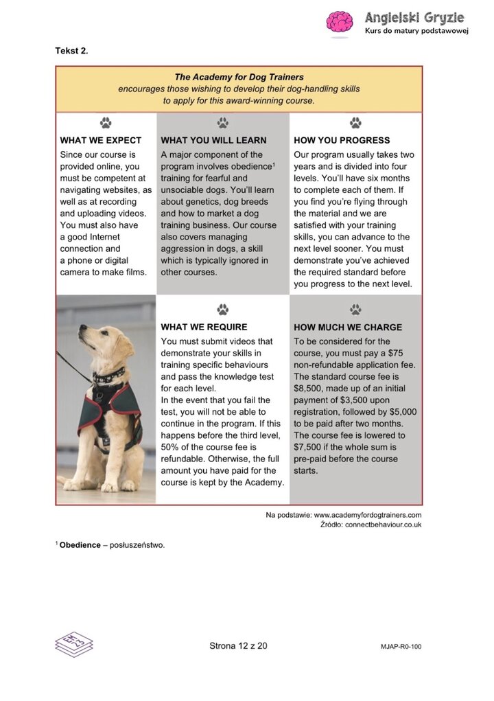 Teksty do zadań na rozumienie tekstu czytanego.