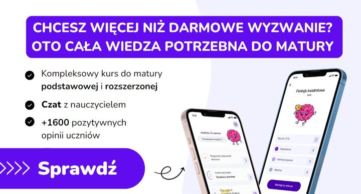 Baner o kursach przygotowujących do matury.