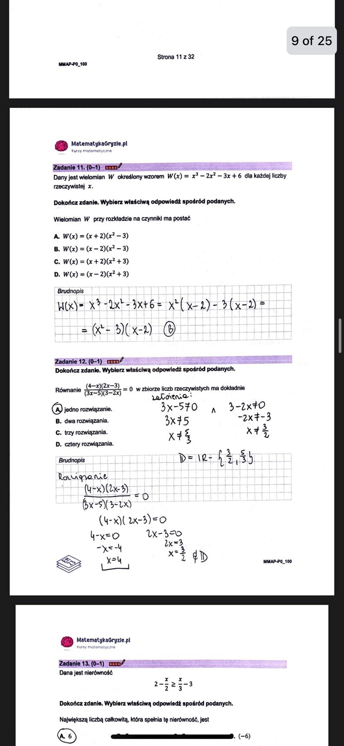 Zadanie 11 i 12, matura próbna z matematyki podstawowej Grudzień 2022