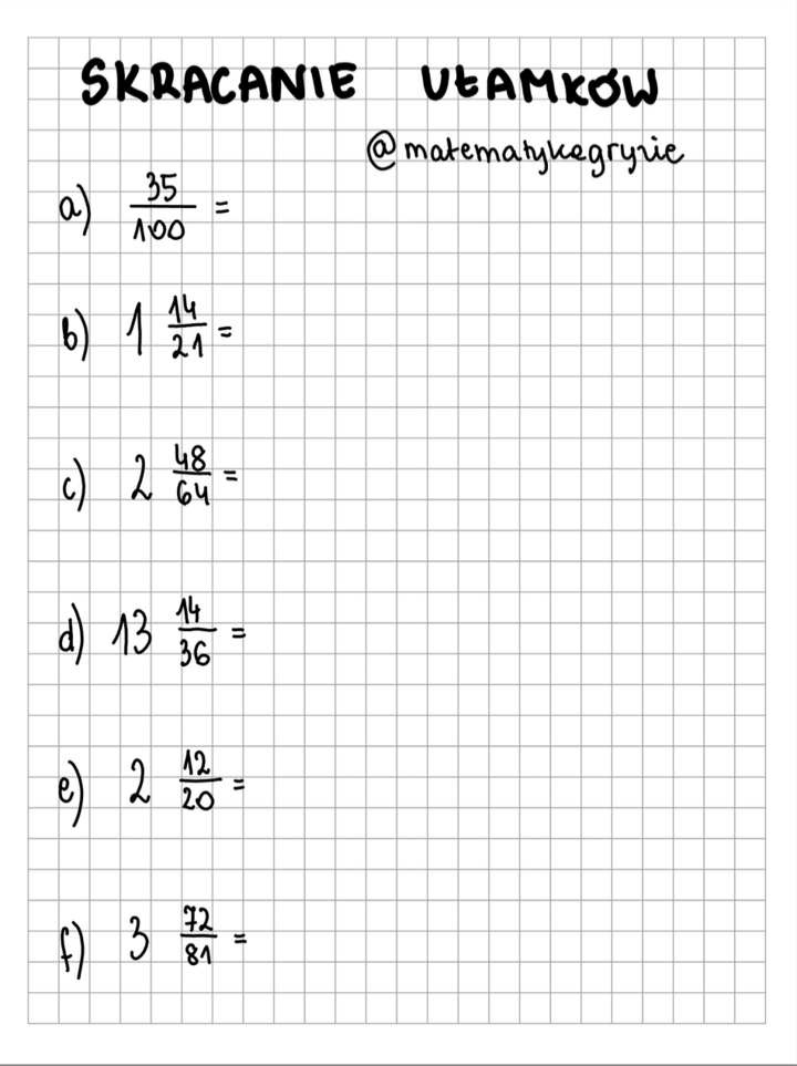 Skracanie ułamków