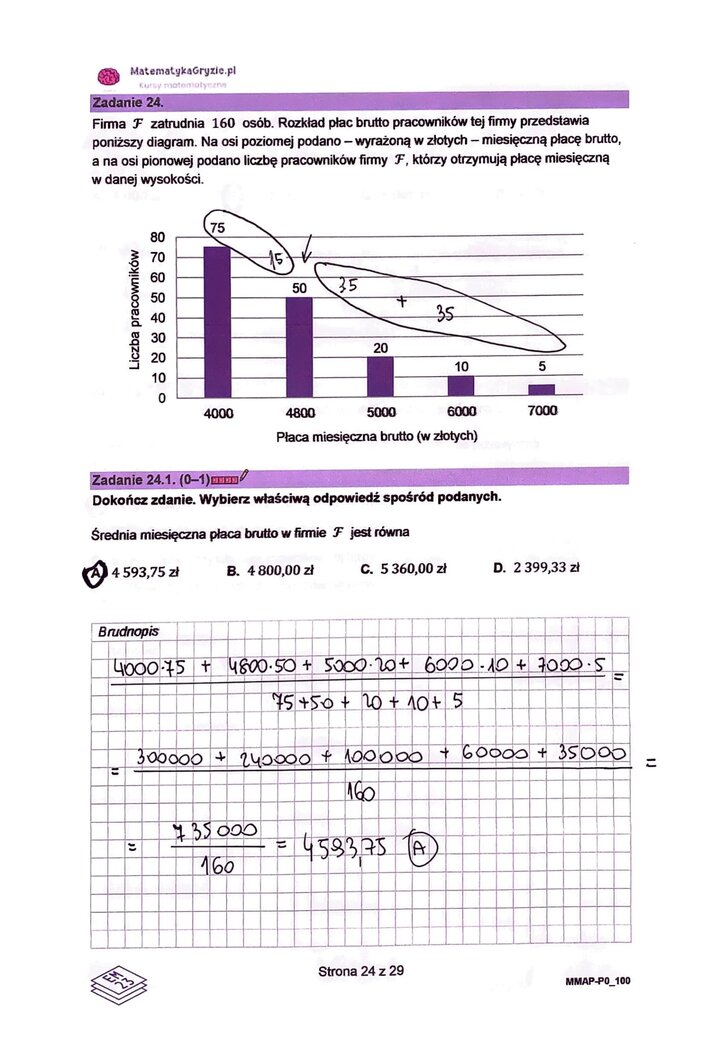 zadanie 24, matura próbna matematyka wrzesień 2022