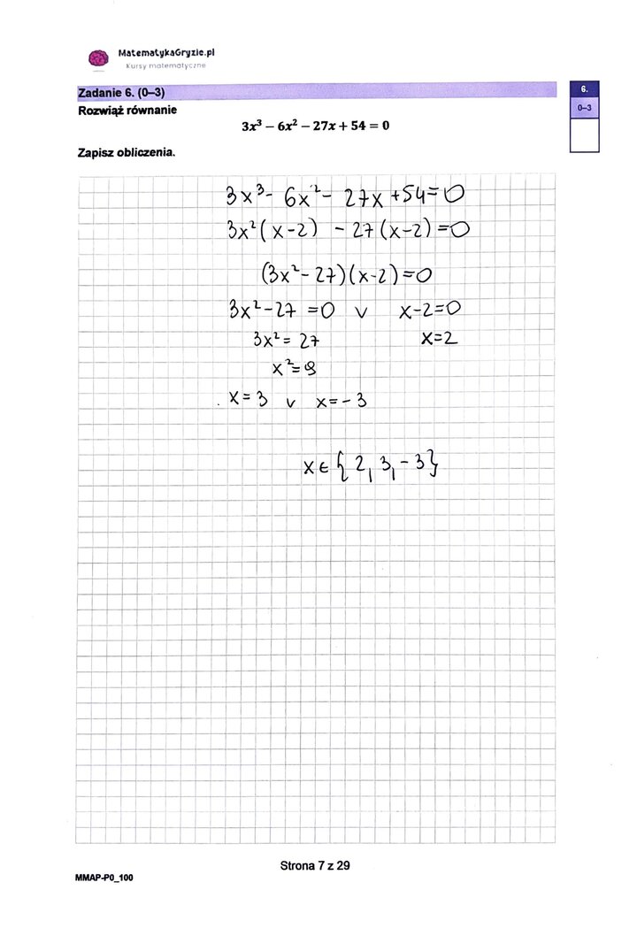 zadanie 6, matura próbna matematyka wrzesień 2022