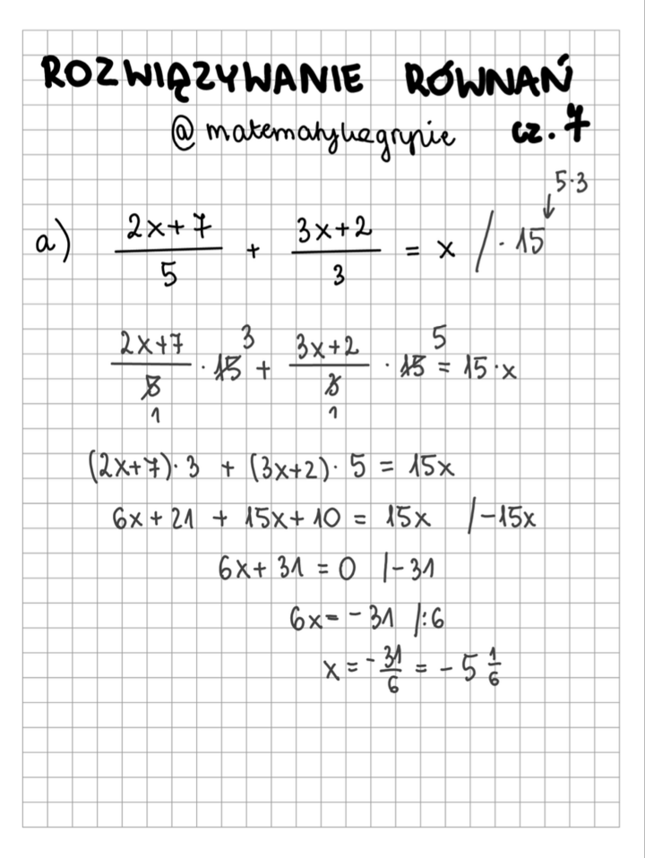 Rozwiązywanie równań cz. 7