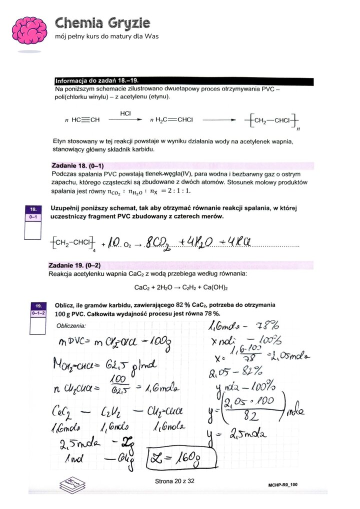 zadanie 18, 19 matura CKE chemia