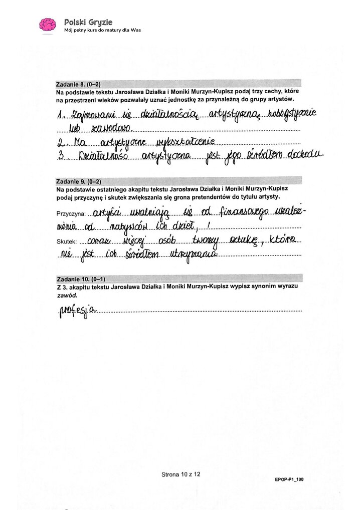 rozwiązania matura podstawowa polski 2024 stara formuła