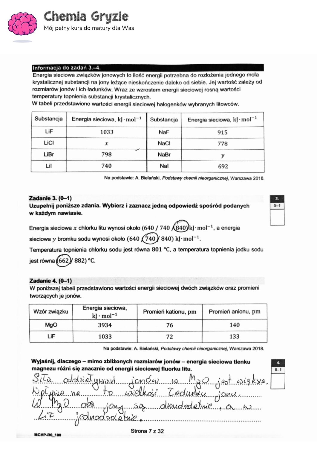 zadanie 3,4 matura CKE chemia formuła 2015