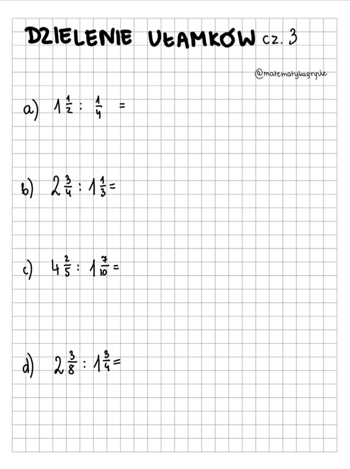 Dzielenie ułamków